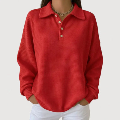 Amelia™ | Cosy Knit Polo Top