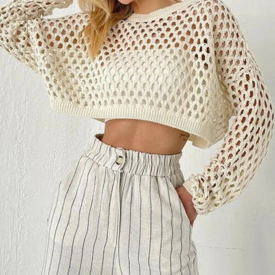 Bayside Open-Knit Crop Top