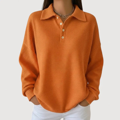 Amelia™ | Cosy Knit Polo Top