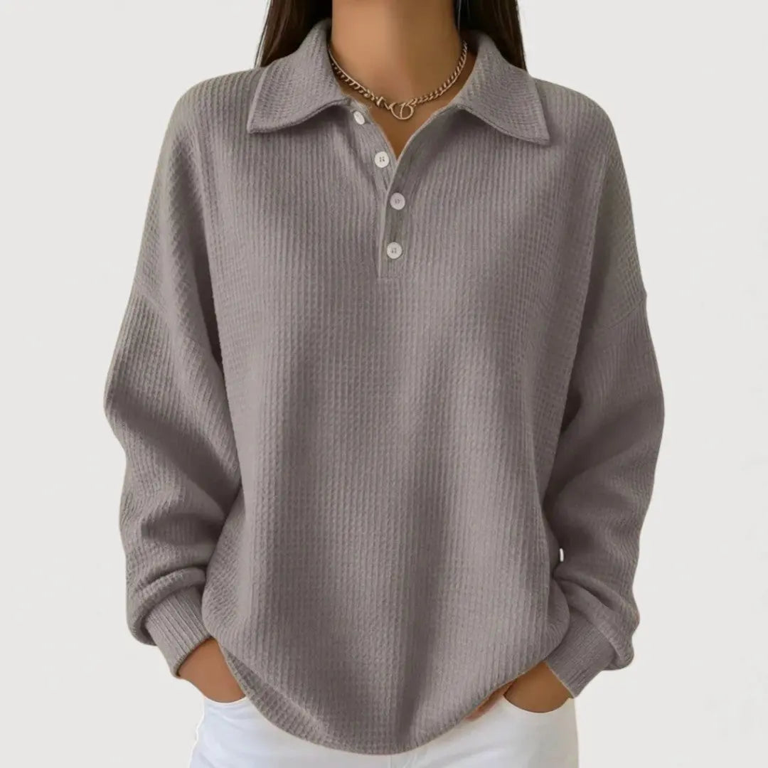 Amelia™ | Cosy Knit Polo Top