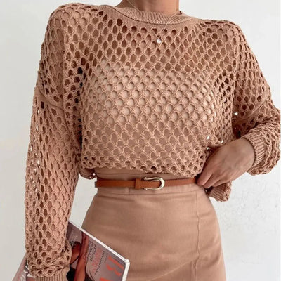 Bayside Open-Knit Crop Top